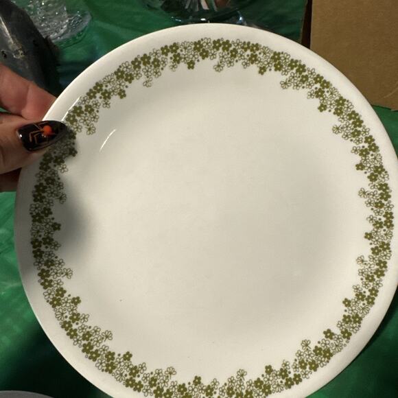 Vintage Corelle Green Spring Blossom “Crazy Daisy” 8.5” Salad Plates Set of 3 - Picture 7 of 8